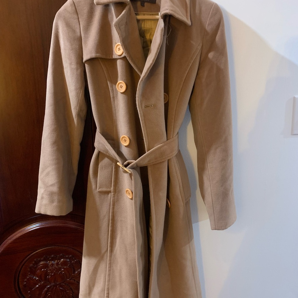 Wool blend MaxMara Chic Brown trench Coat with Satin Lining